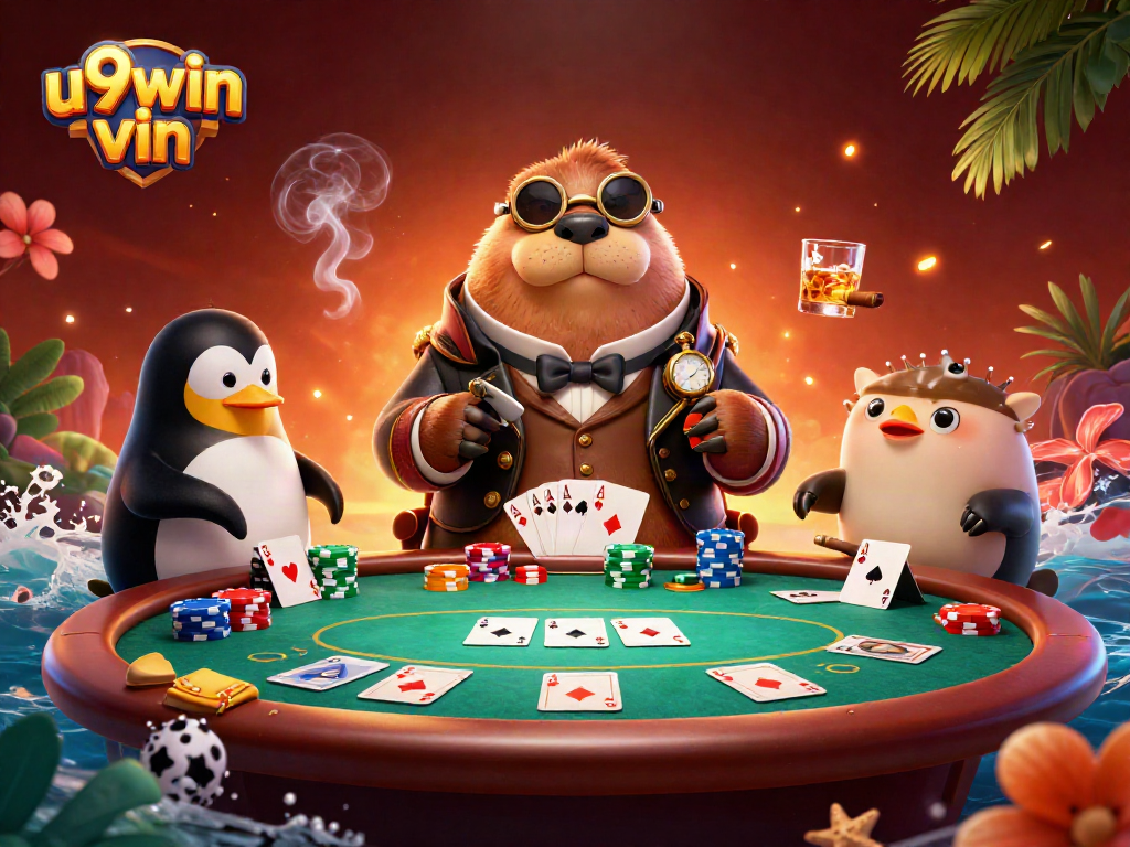 Experience the thrilling poker action at u9win vin with a jolly walrus and friends!