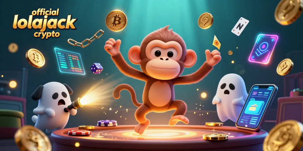 Engage with official lolajack crypto as animated characters join a lively 3D casino scene.