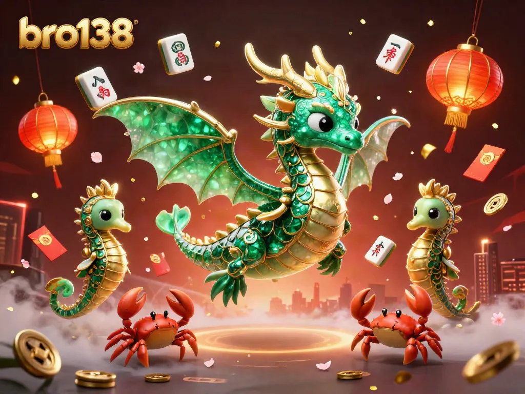 Experience thrilling wins at bro138 with a lively sea dragon and vibrant casino elements.