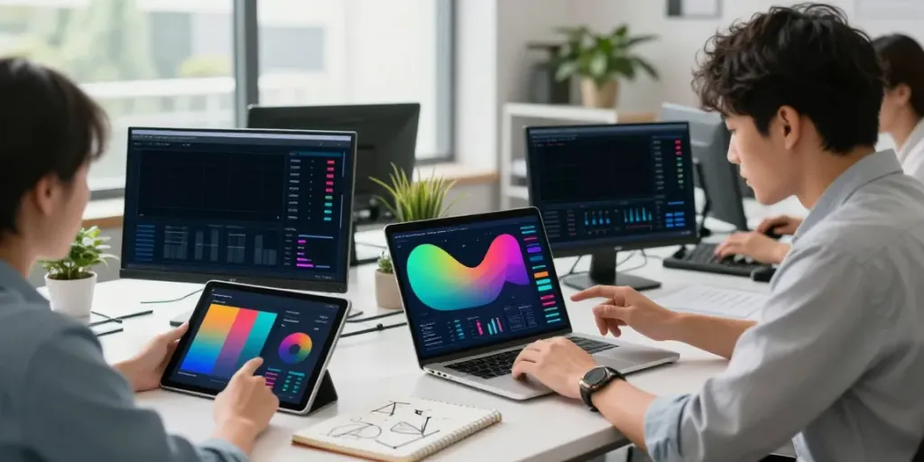 Instant indexing strategy analysis in a vibrant digital marketing workspace.