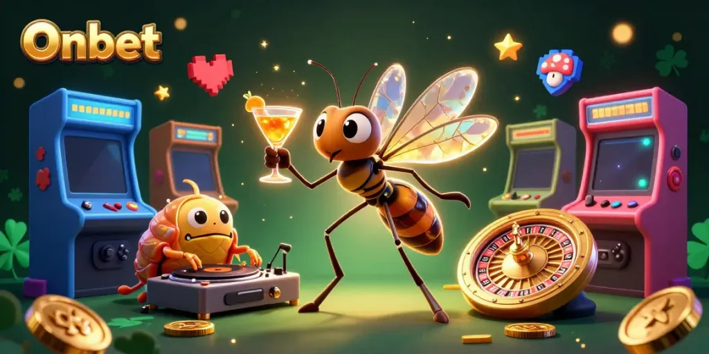 Onbet casino mascot and DJ bring vibrant color and energy to the gaming scene.
