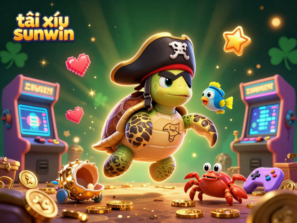 Experience thrilling tài xỉu sunwin gameplay amid colorful 3D arcade machines and vibrant casino elements.