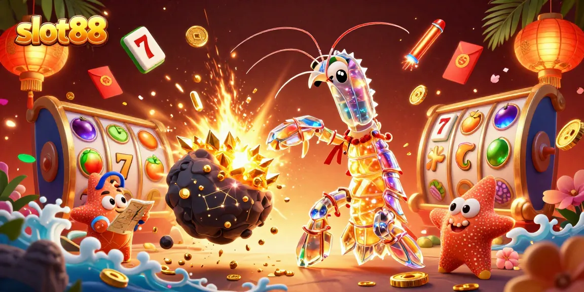 Experience thrilling slot88 action with vibrant symbols and golden rewards in this engaging casino scene.